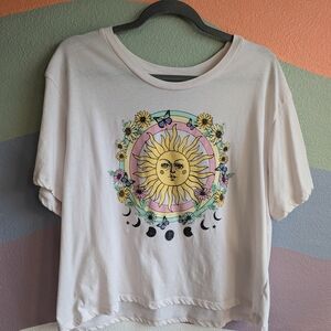 Rebellious One Sun and Moon Graphic Tee - Boxy, Light Pink 🩷